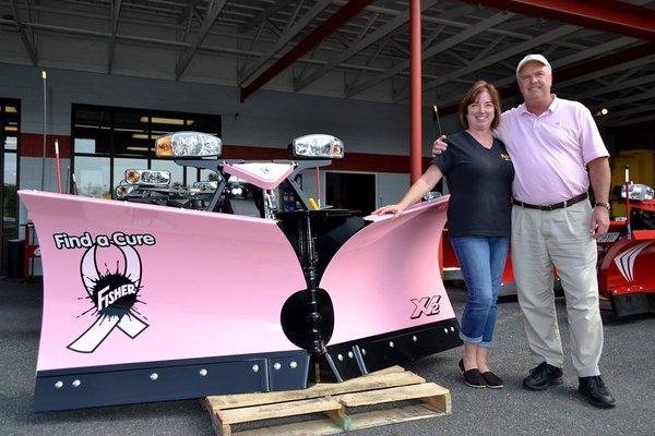 October of 2017, we auctioned off a Pink Fisher XV2 Plow benefiting Pink Hands Of Hope.