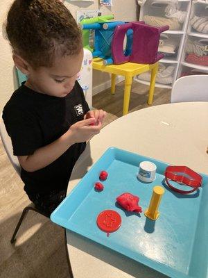 Using play dough