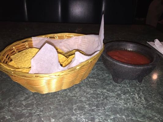 Complementary chips and salsa before anything.