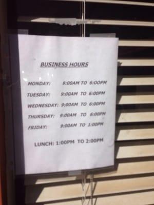 Business hours.