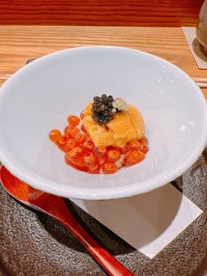 Uni and Fish roe over rice