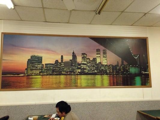 They have an old pic of NYC up that still has the twin towers...