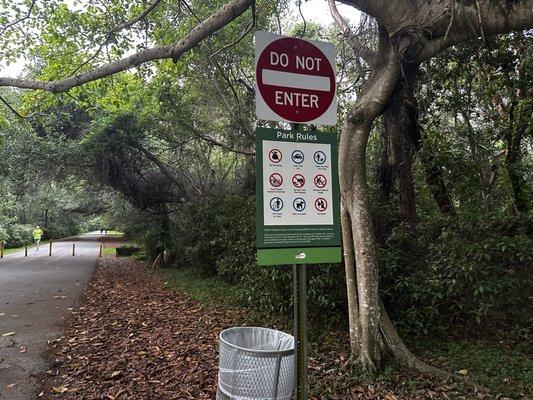 No motorized vehicles permitted - nothing gas or electric. | Miami is already too noisy. Let people have just one quiet and peaceful place.