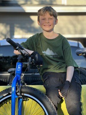 My boy with his new bike!