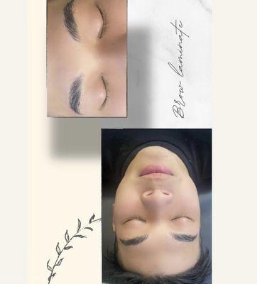 Brow lamination 
Feather brows