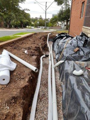 drainage system installation