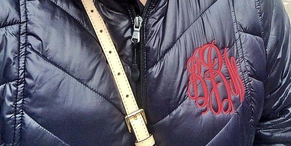 Monogram on a winter coat