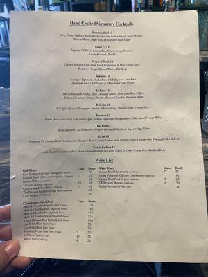 Drink Menu