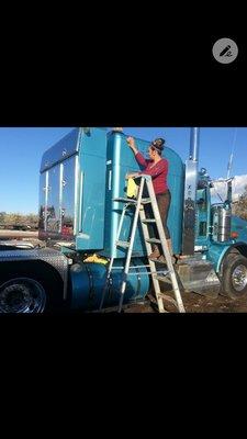 Cleaning a semi