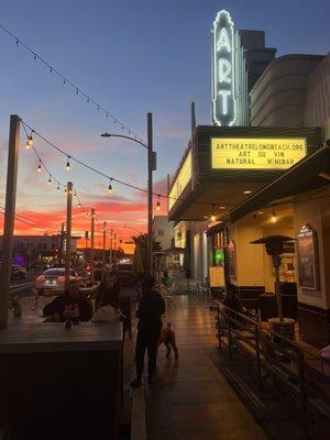 Stunning view outside the wine bar with the Art Theatre and Retro Row in the background