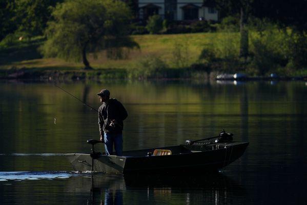 Morning fisherman out and about before heading off to work.