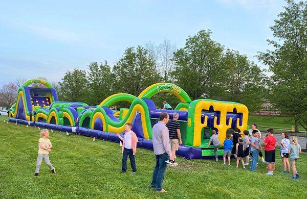 95 Foot Radical Run Inflatable Obstacle Course Rental at Event in Cincinnati, Ohio