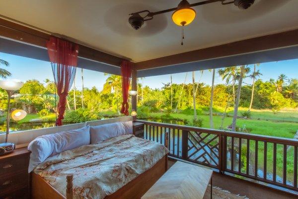 Guest House Lanai overlooking pond and clinic grounds