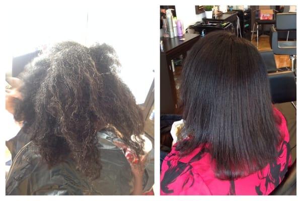 Keratin treatment and color