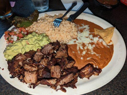 Carnitas Plate!! Very delicious, The BEANS, OMG!! They are Chorizo Refried Beans, best in Baldwin Park! I highly recommend!!