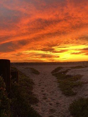 Stepping onto Sunset Beach