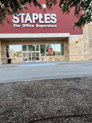 Staples closed.