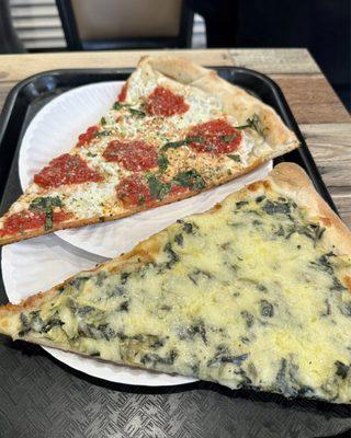 Margherita Pizza and Artichoke Pizza