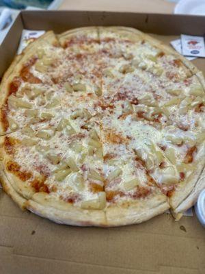 Cheese Pizza with pineapple