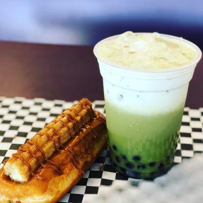 Now serving boba and churro donut