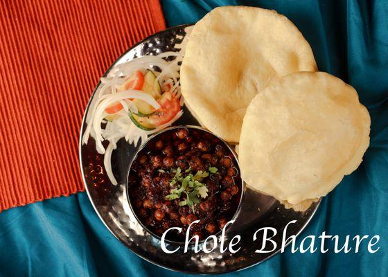 Chole Bhature (garbanzo beans)