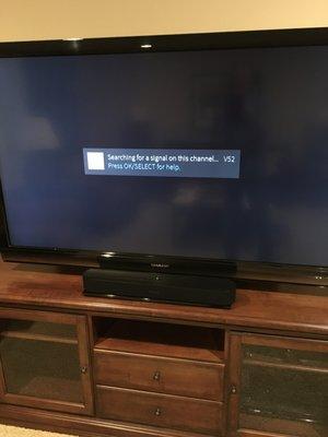 The no service message when cable out again