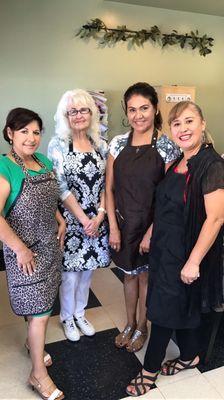 Elida(store owner), Cheryl, Elsi, and Edith. The entire Studio E Beauty Team!