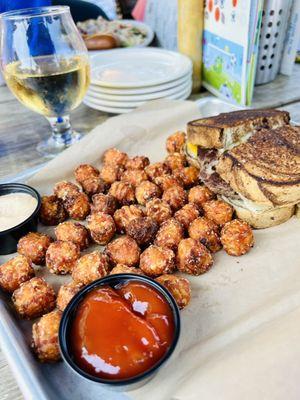 Bacon Patty Melt & Sweet Potato Tots