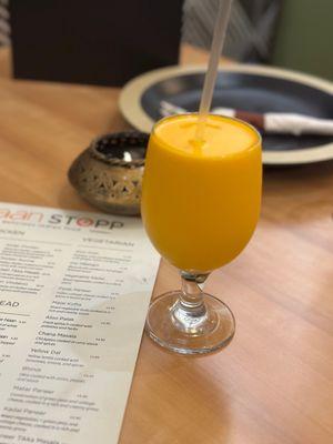 Mango lassi was nice and creamy