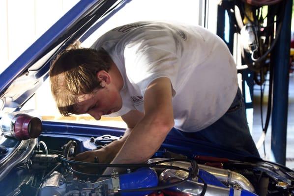 Our employee Tom is getting his car ready for the car show