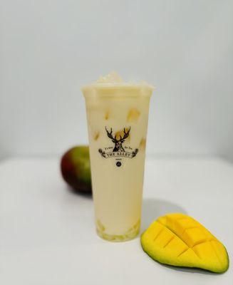 MANGO JASMINE GREEN MILK TEA  (22 oz)