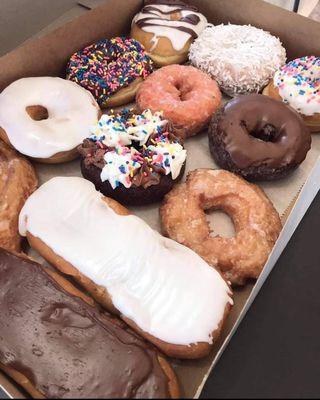 Assorted dozen donuts