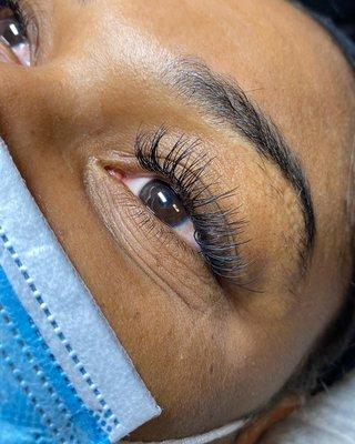 After lash extensions, classic set