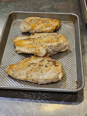 Pan-seared chicken that we finished in the oven