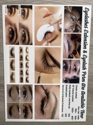 Eyelash extensions and eyelash curler