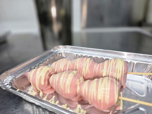 Chocolate Covered Strawberry in Strawberry Chocolate with white  chocolate dressing