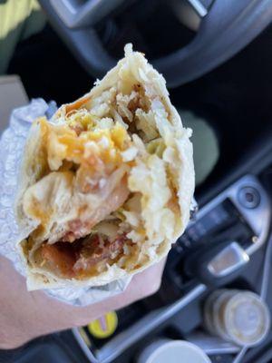 Bacon breakfast burrito