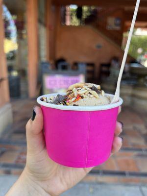 pumpkin spice soft serve with trail mix