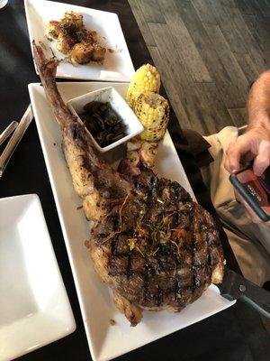 Tomahawk w/side of scallops