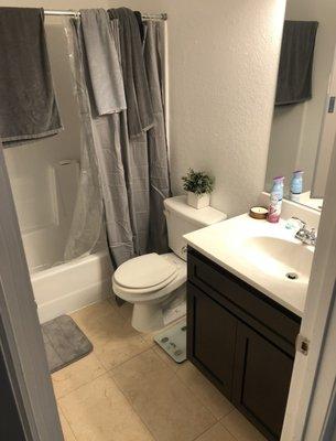 bathroom after moving in