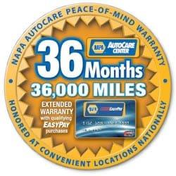 We offer comprehensive services and NAPA's 3-year/36,000-mile warranty.