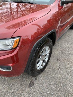 Side fender/bumper repair.