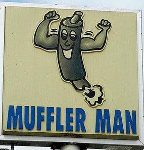 look for the sign of the Muffler Man