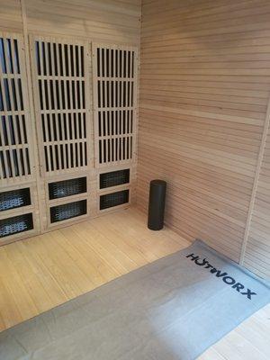 One of the sauna rooms used for pilates