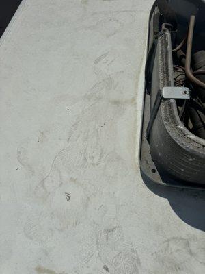 Dirty foot prints from service tech