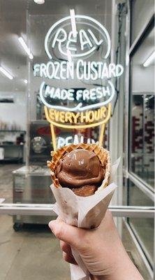 small chocolate waffle cone :)