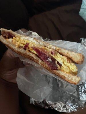 Bacon egg and cheese on Slice Bread