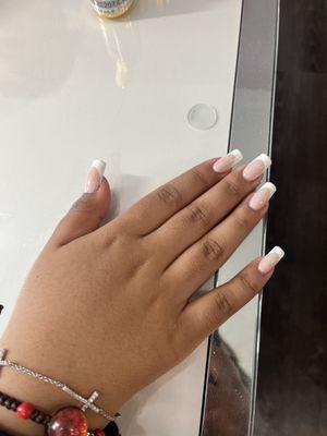 Gel x French tip square nails