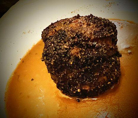 Black pepper crusted Steak Au Poivre