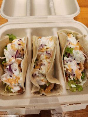 Korean Tacos with Chicken: OMG.. my FAVORITE and a must-have, esp if you like Asian fusion food.